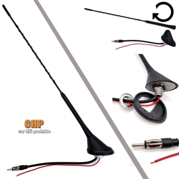16V AM FM ANTENNE aktiv 60 Grad Strahler 400mm Dachantenne UKW AM FM